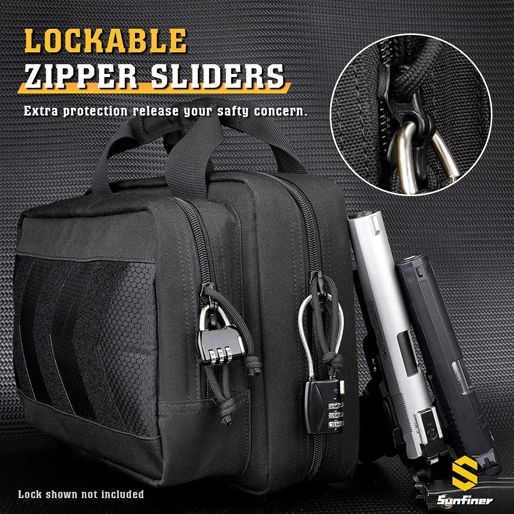 Sunfiner Master Series Upgraded Design Gun Bag with Lockable Zipper