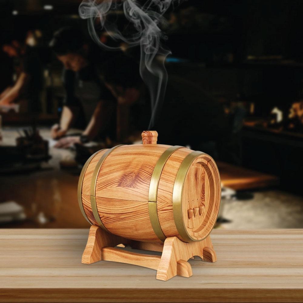 Essential Oil Aroma Diffuser Barrel Wood Design 350ml Ultrasonic Mist