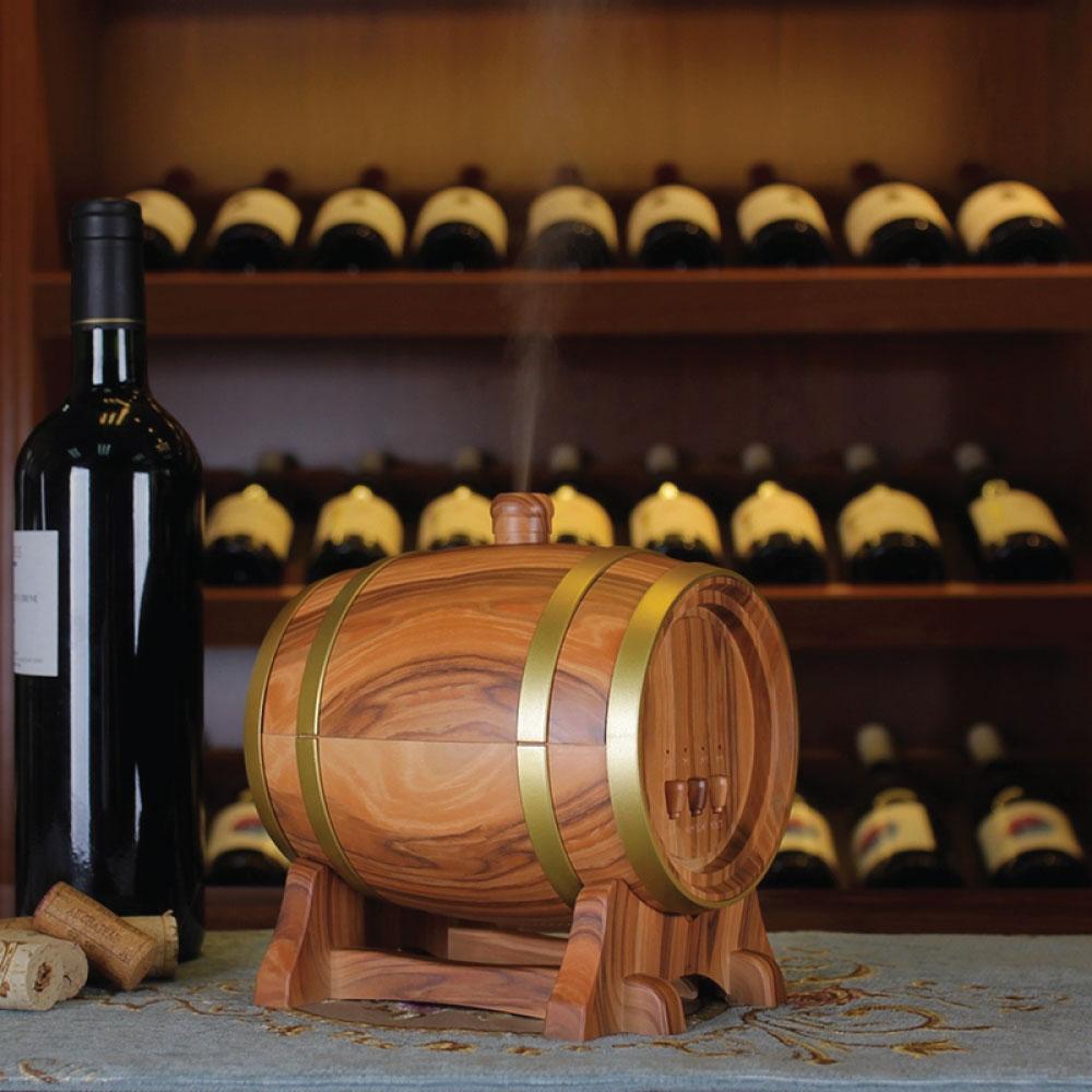 Essential Oil Aroma Diffuser Barrel Wood Design 350ml Ultrasonic Mist