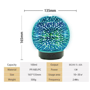 Essential Oil Aroma Diffuser Mirror Ball 3D Colour Fireworks Air Mist