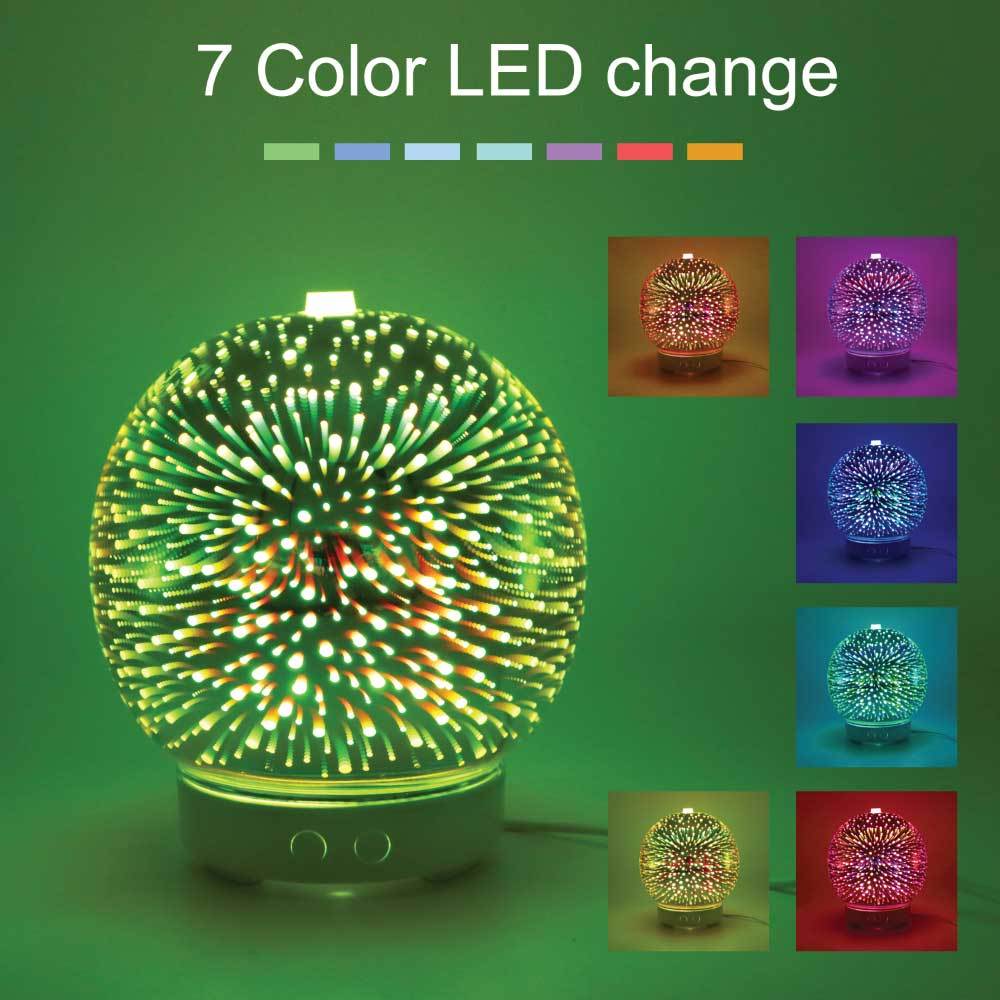 Essential Oil Aroma Diffuser Mirror Ball 3D Colour Fireworks Air Mist
