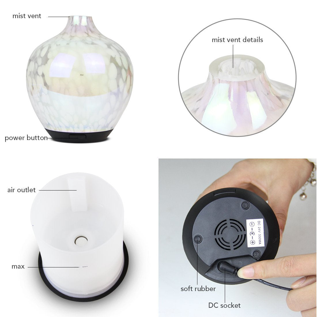 Ultrasonic Glass Aroma Diffuser