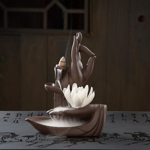 The Flower Hand Aromatherapy Waterfall Incense Burner for Gift