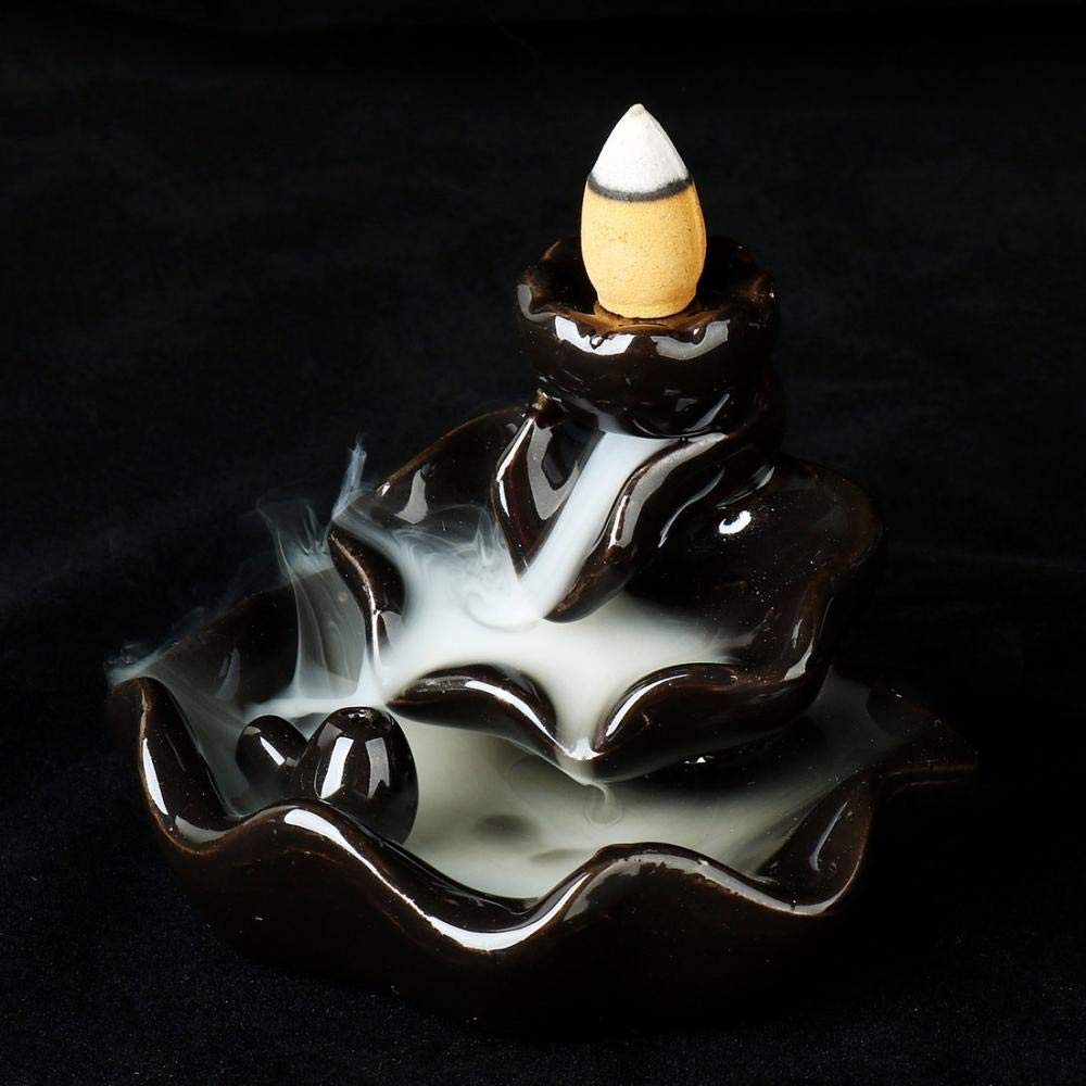 The Black Lotus Aromatherapy Waterfall Incense Burner for Gift