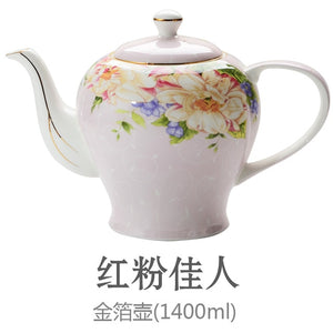 New British Bone China Tea & Coffee Pot, European Style, Afternoon Tea, Porcelain Ceramic Teapot, Coffee Pot, Flower Tea Pot Porcelain Pot