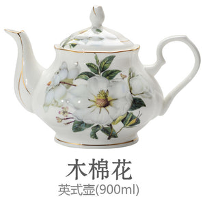 New British Bone China Tea & Coffee Pot, European Style, Afternoon Tea, Porcelain Ceramic Teapot, Coffee Pot, Flower Tea Pot Porcelain Pot