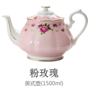 New British Bone China Tea & Coffee Pot, European Style, Afternoon Tea, Porcelain Ceramic Teapot, Coffee Pot, Flower Tea Pot Porcelain Pot