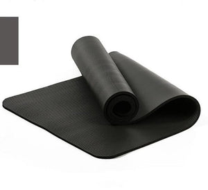 Quality 10mm NBR Yoga Mat with Free Carry Rope, 183x61cm Non-slip Thick Pad Fitness, Pilates, Exercise Mat for Outdoor or Gym