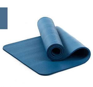 Quality 10mm NBR Yoga Mat with Free Carry Rope, 183x61cm Non-slip Thick Pad Fitness, Pilates, Exercise Mat for Outdoor or Gym