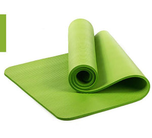 Quality 10mm NBR Yoga Mat with Free Carry Rope, 183x61cm Non-slip Thick Pad Fitness, Pilates, Exercise Mat for Outdoor or Gym