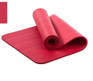 Quality 10mm NBR Yoga Mat with Free Carry Rope, 183x61cm Non-slip Thick Pad Fitness, Pilates, Exercise Mat for Outdoor or Gym