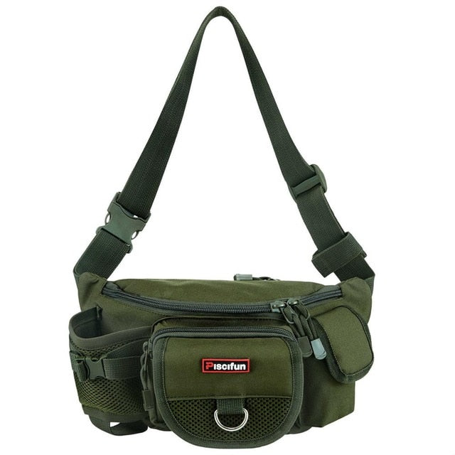 Piscifun Multifunctional Fishing Bag, Outdoor Waist Bag, Portable Lure Waist Pack,Fishing Tackle Bag