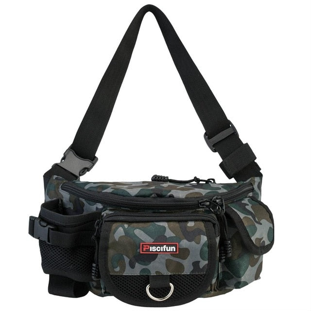 Piscifun Multifunctional Fishing Bag, Outdoor Waist Bag, Portable Lure Waist Pack,Fishing Tackle Bag